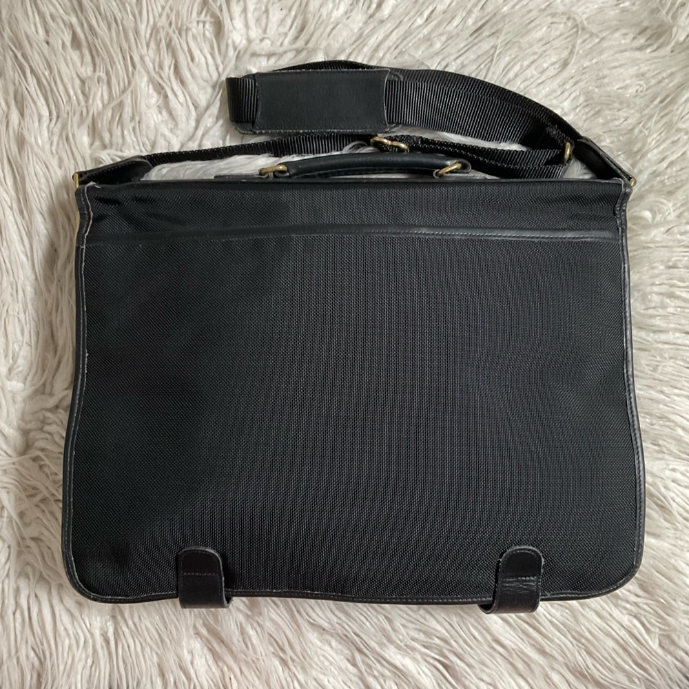 Coach Vintage Nylon Leather Trim Black Briefcase Messenger Laptop Travel Bag OS - Picture 2 of 10